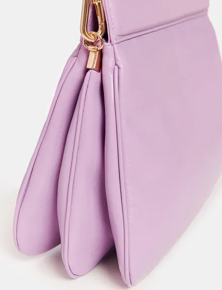 Lilac faux leather shoulder bag