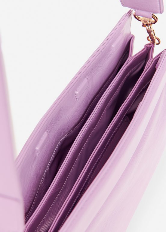 Lilac faux leather shoulder bag