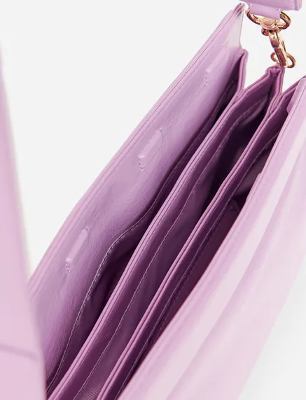 Lilac faux leather shoulder bag