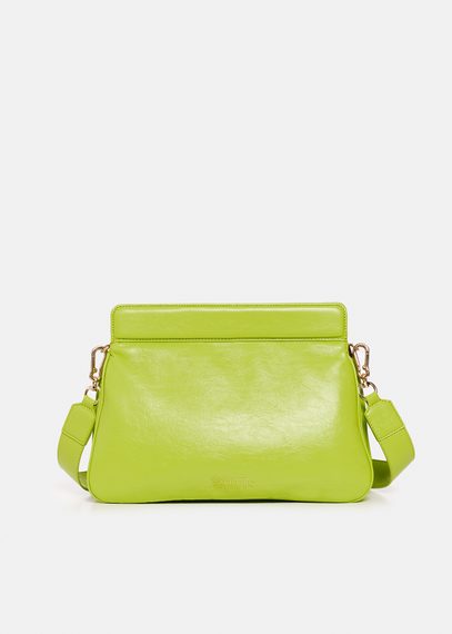 Green faux leather shoulder bag