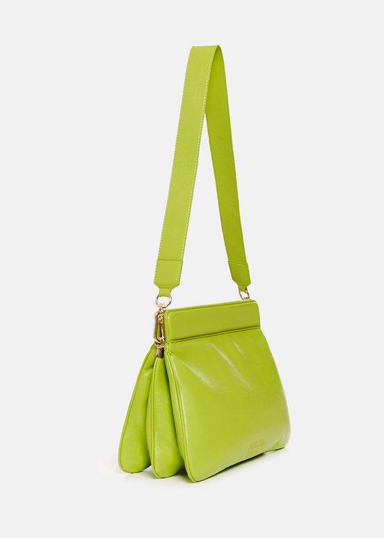 Green faux leather shoulder bag