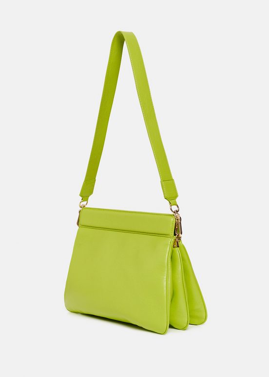 Green faux leather shoulder bag