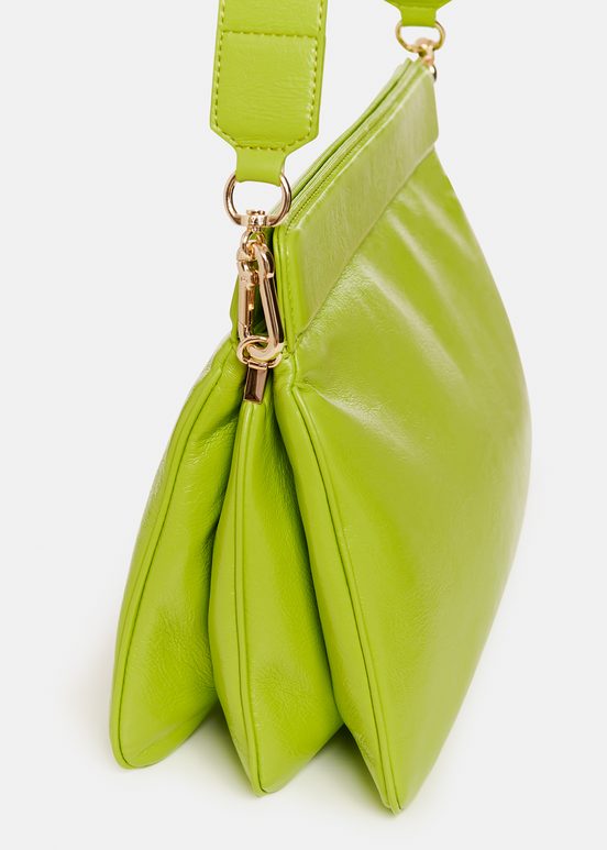 Green faux leather shoulder bag