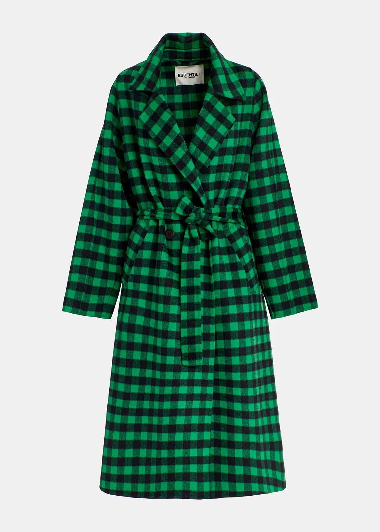 Manteau Femme Manteau Tartan Vert Et Bleu Manteau En Laine à