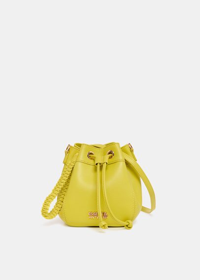 Yellow leather mini bucket bag