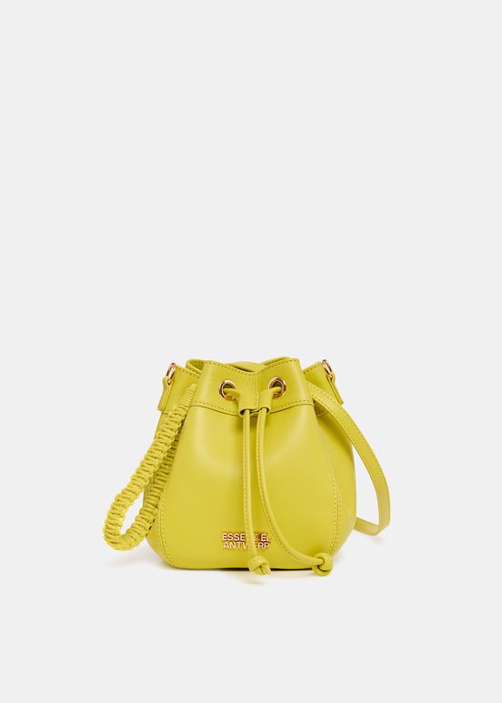 Yellow leather mini bucket bag