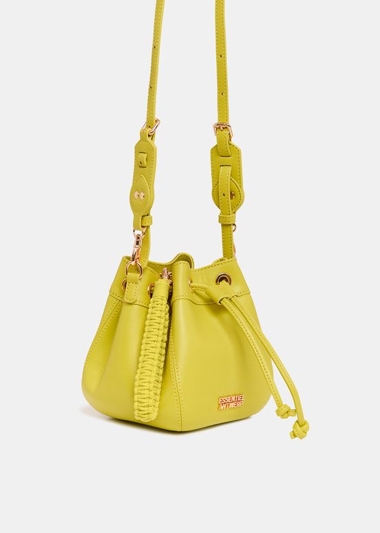 Mini bourse en cuir jaune