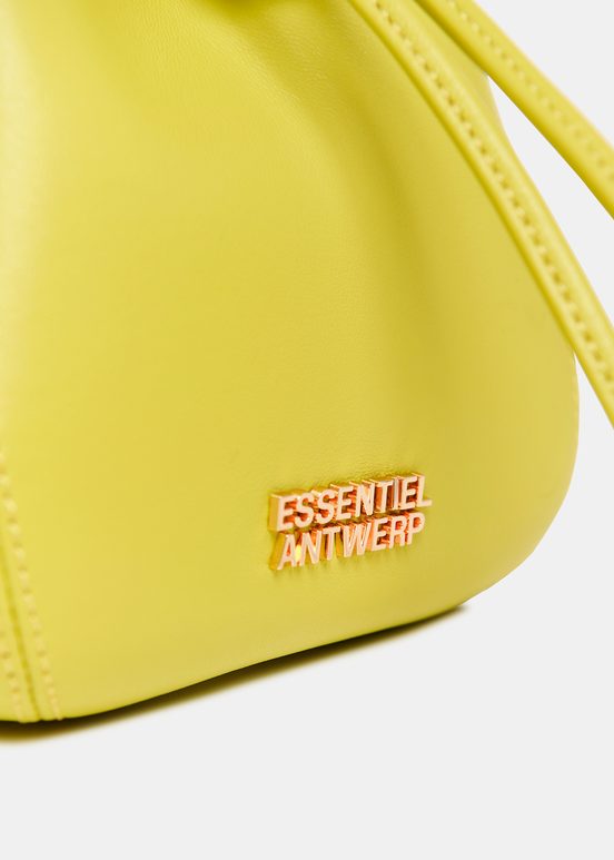 Yellow leather mini bucket bag