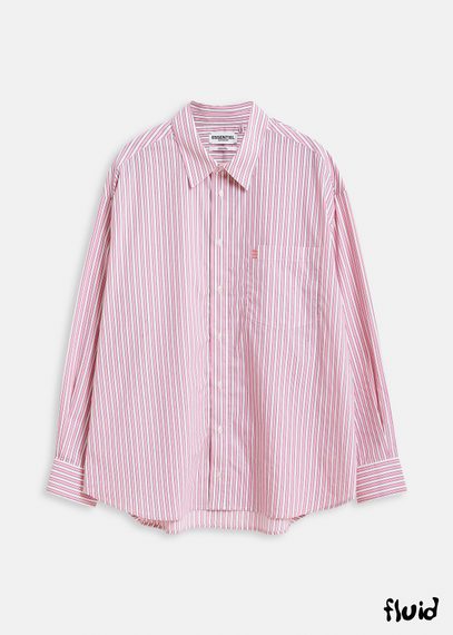 Chemise en coton à rayures rose et blanche