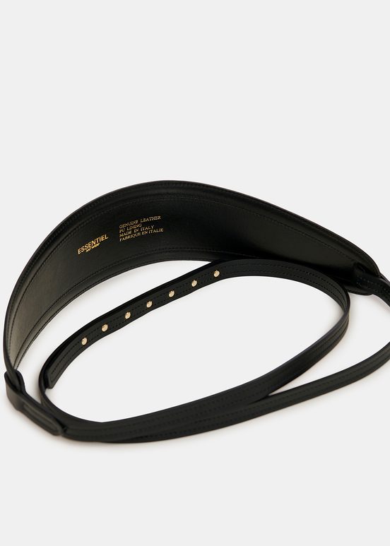 Black leather waist belt