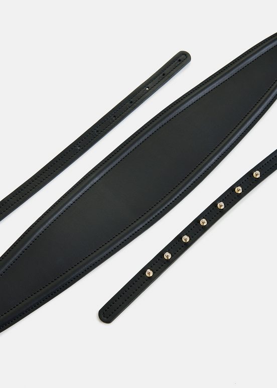 Black leather waist belt