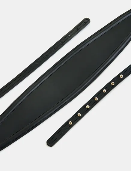 Black leather waist belt