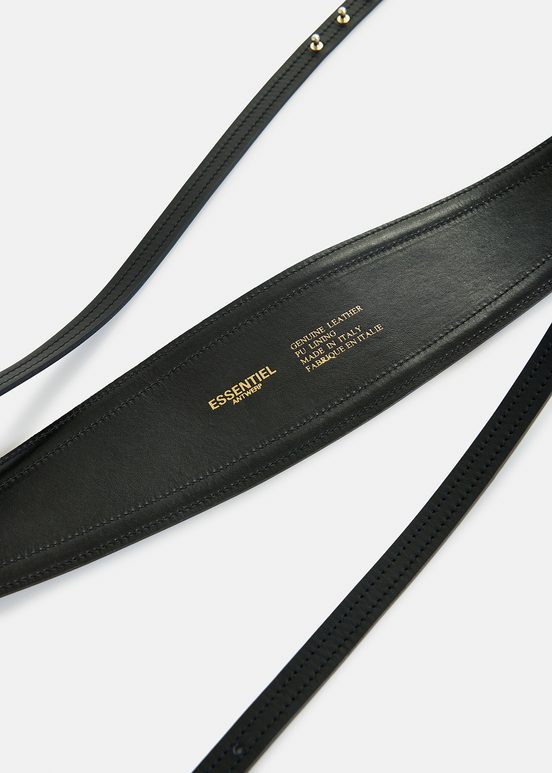 Black leather waist belt