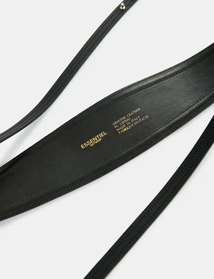 Black leather waist belt