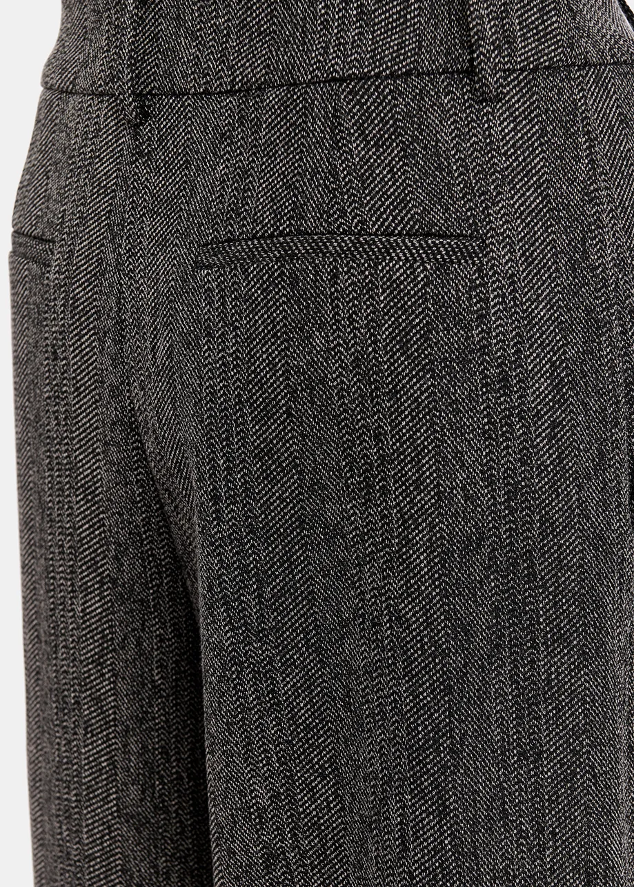 Pantalon large noir à chevrons