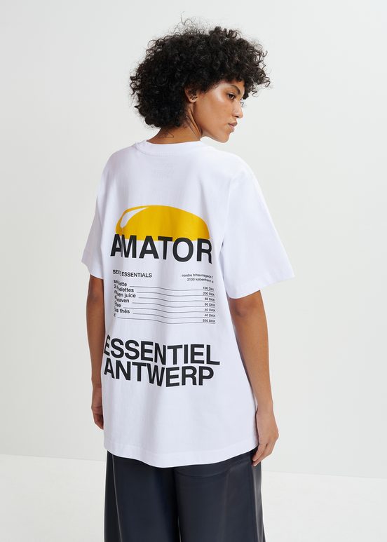 T-shirt en coton blanc à imprimé - exclusivement online