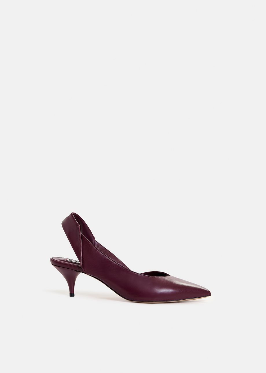 Weinrote Slingback-Pumps aus Leder