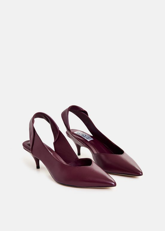 Décolleté slingback in pelle bordeaux