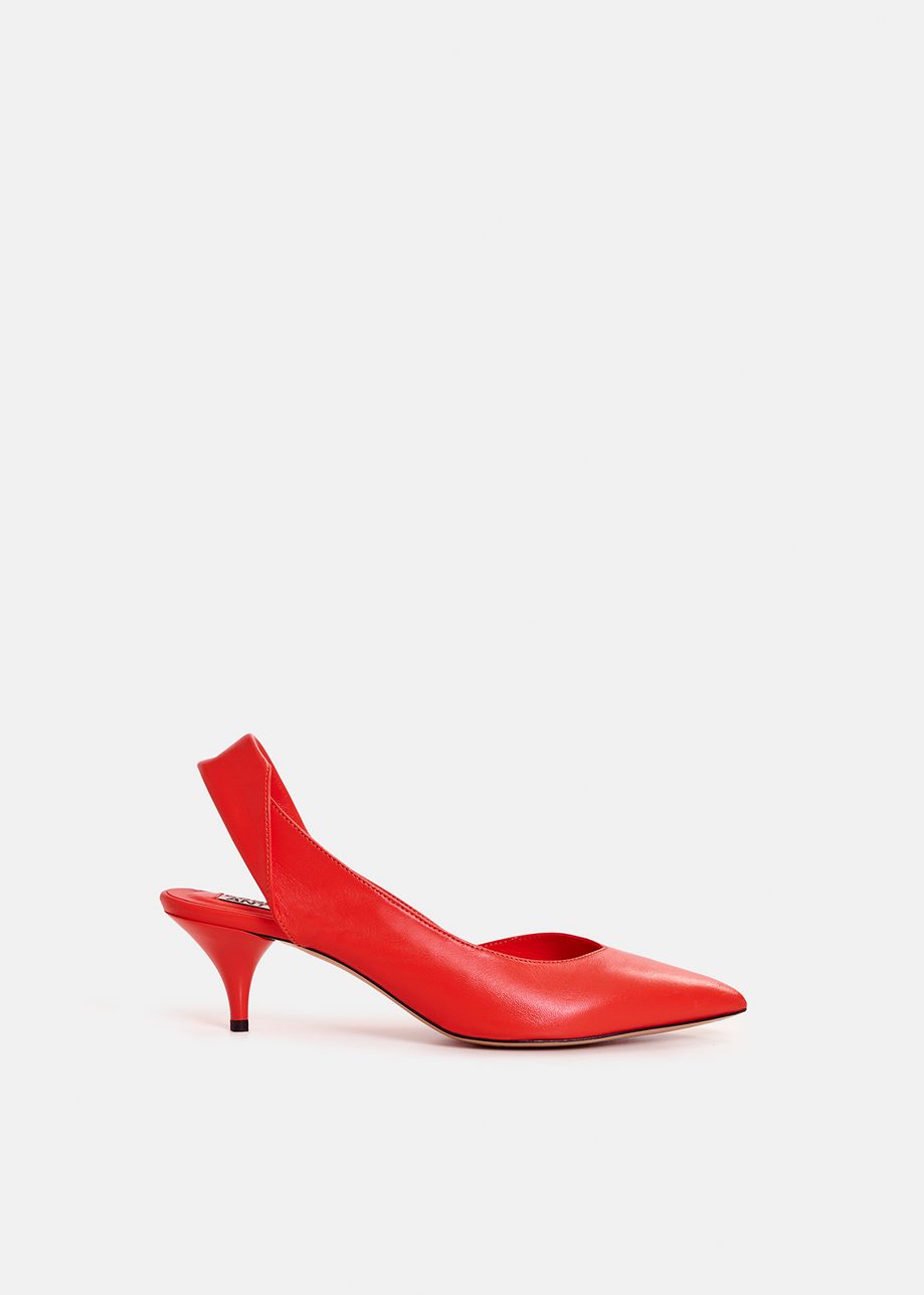 Zapatos de salón «slingback» de piel en color rojo