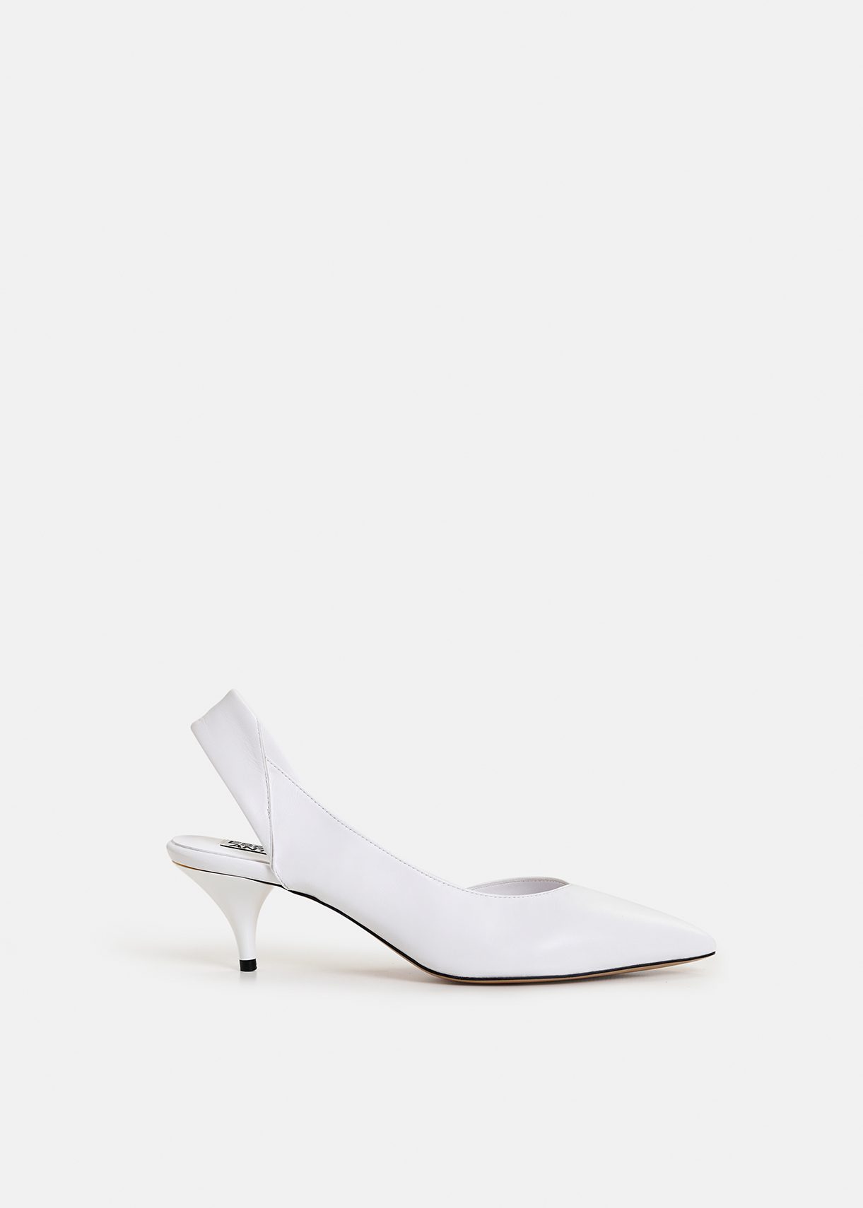 White leather slingback pumps