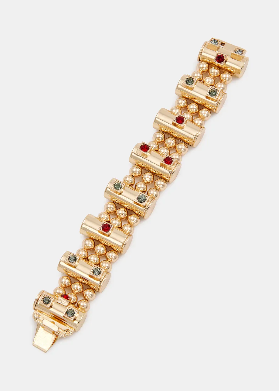 Gold-tone chunky beaded bracelet