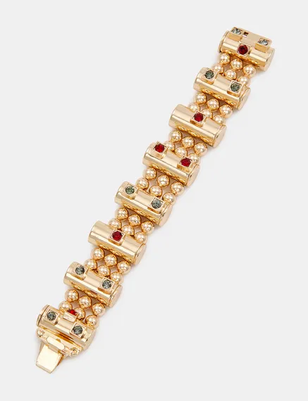 Gold-tone chunky beaded bracelet