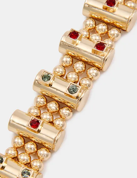 Gold-tone chunky beaded bracelet