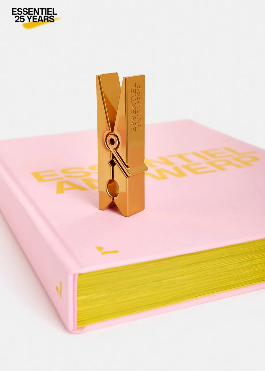 Pink and yellow 25 years coffee table book with exclusive paperweight