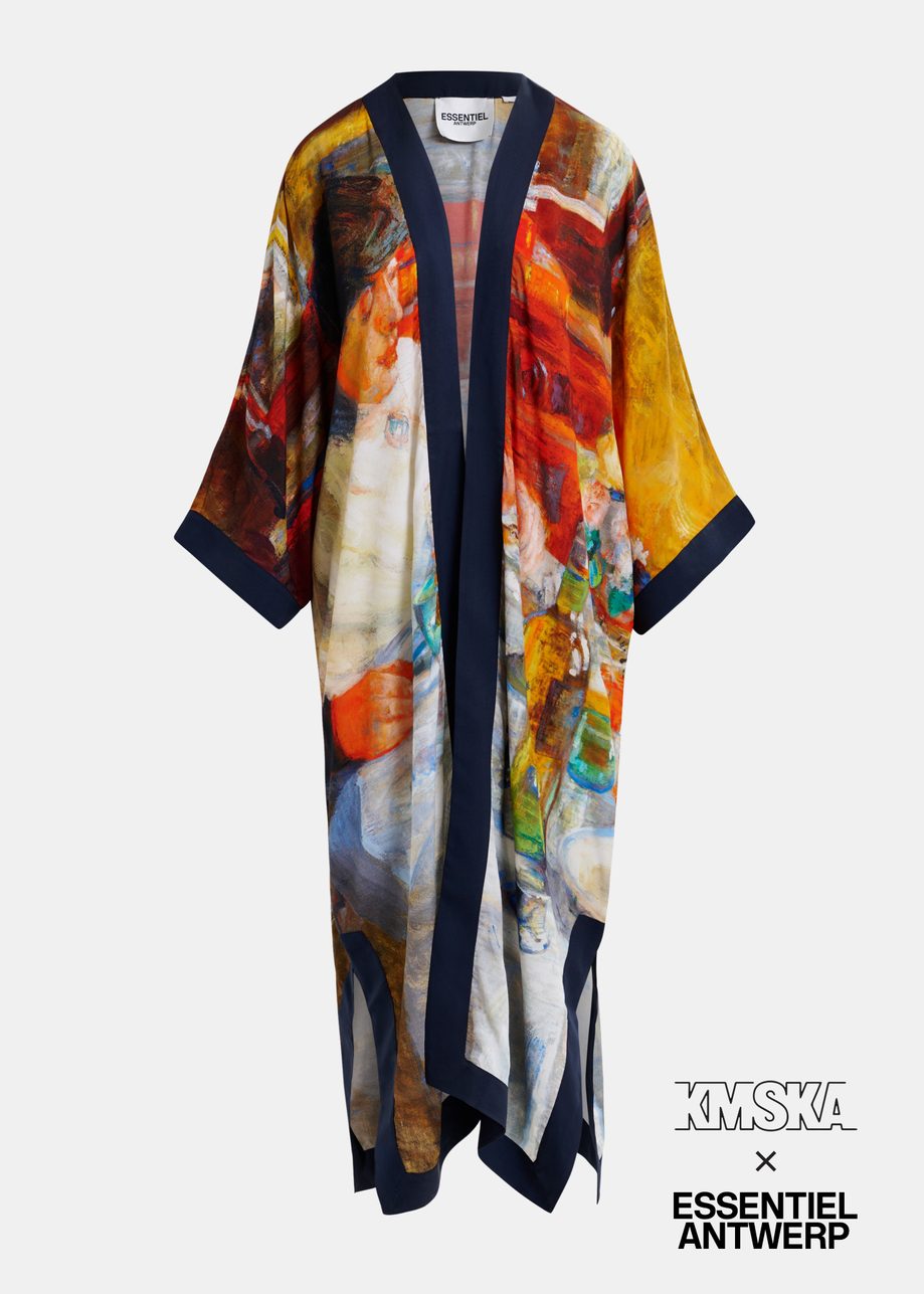 Multicolor 'The Oyster Eater' kimono - collaboration with KMSKA