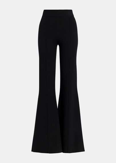 Black flared knitted pants