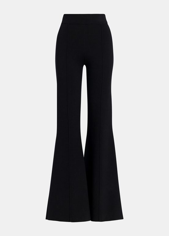 Black flared knitted pants