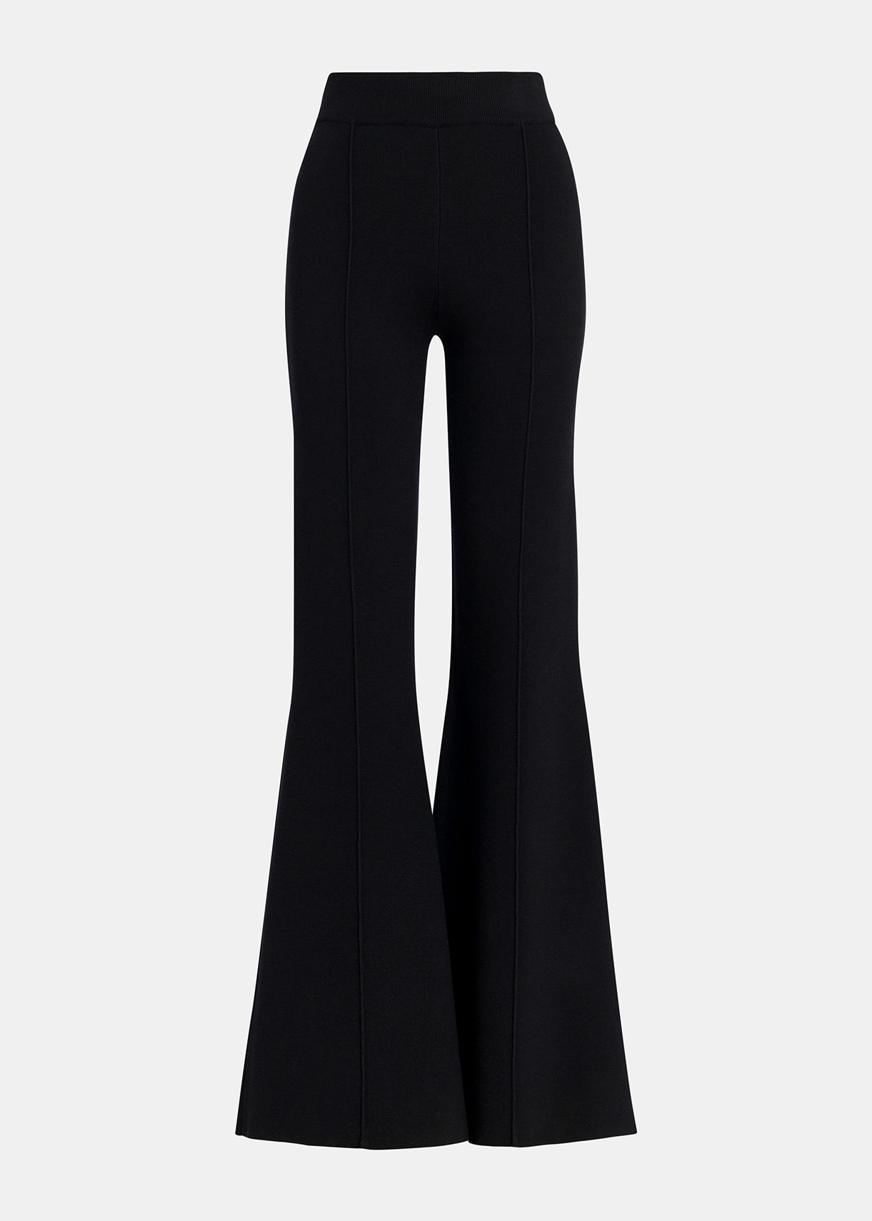 Black flared knitted pants