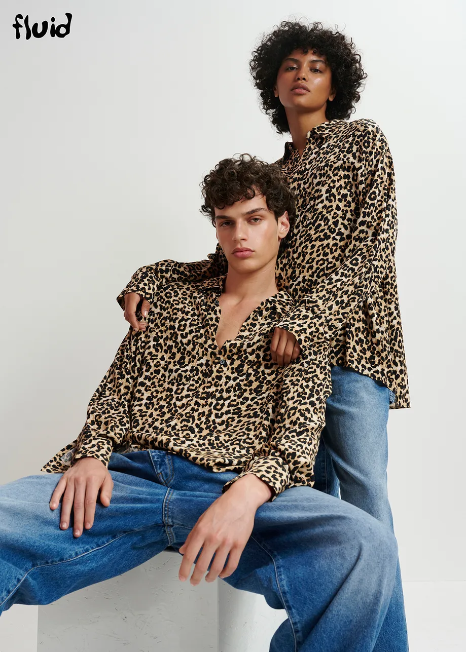 Brown leopard-print shirt