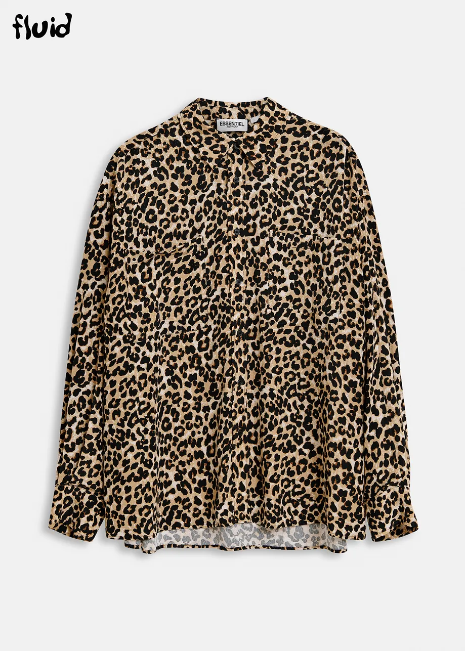 Brown leopard-print shirt