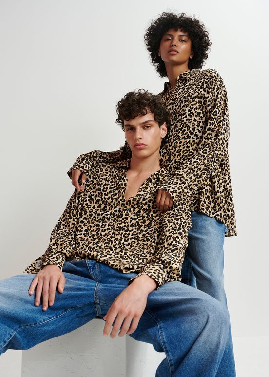 Brown leopard-print shirt