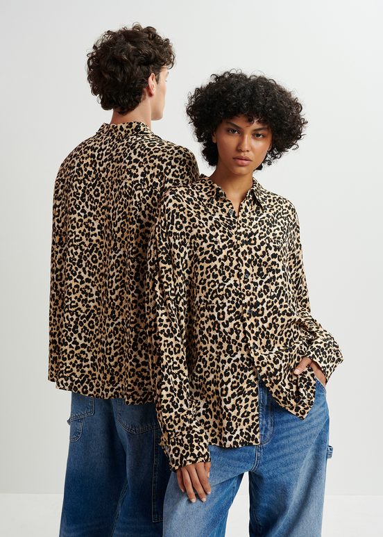 Brown leopard-print shirt