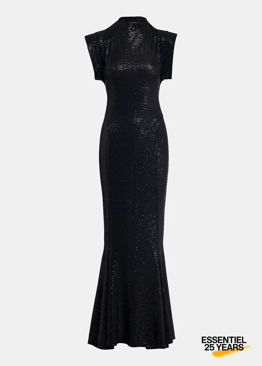 Black stretch-jersey maxi-length dress  - 25 year exclusive