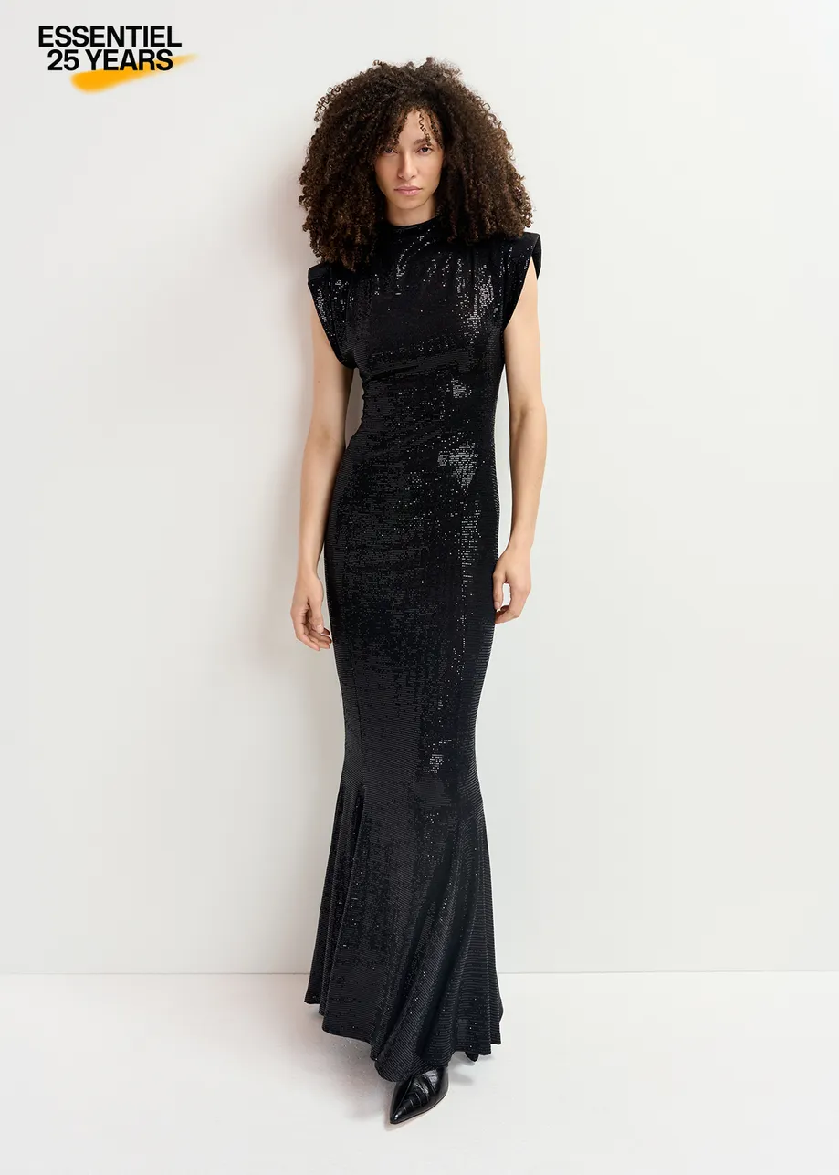 Black stretch-jersey maxi-length dress  - 25 year exclusive