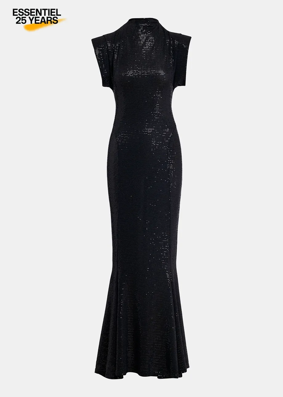 Black stretch-jersey maxi-length dress  - 25 year exclusive