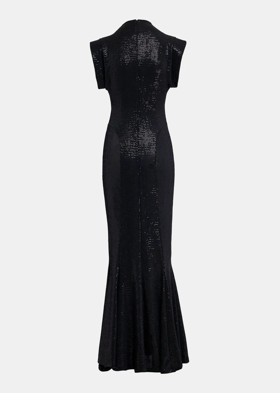 Black stretch-jersey maxi-length dress  - 25 year exclusive