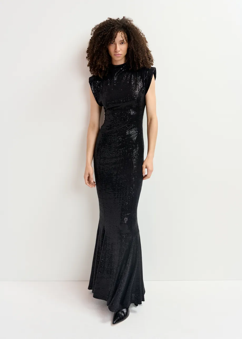 Black stretch-jersey maxi-length dress  - 25 year exclusive