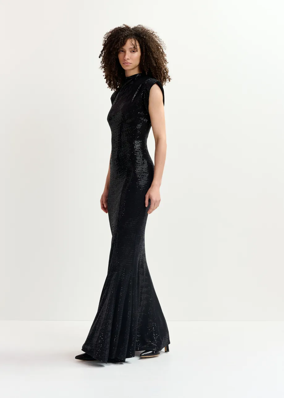 Black stretch-jersey maxi-length dress  - 25 year exclusive