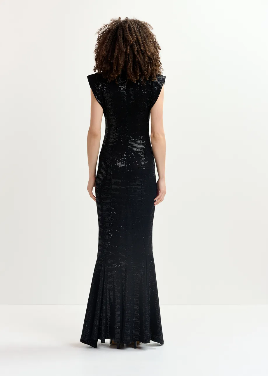 Black stretch-jersey maxi-length dress  - 25 year exclusive