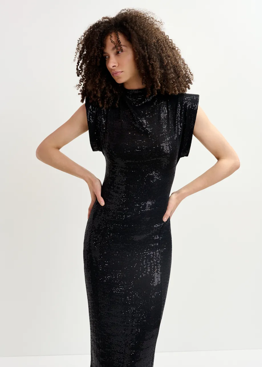 Black stretch-jersey maxi-length dress  - 25 year exclusive