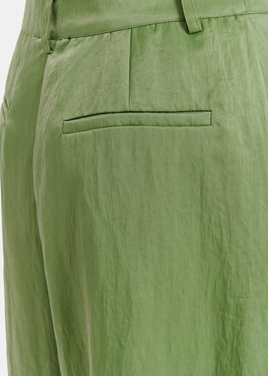 Light green satin wide-leg pants