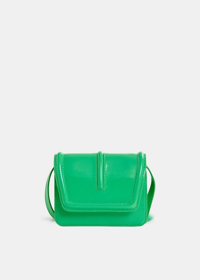 Sac à bandoulière en faux cuir verni vert