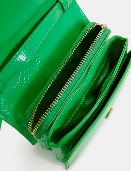 Bolso bandolera de polipiel, verde