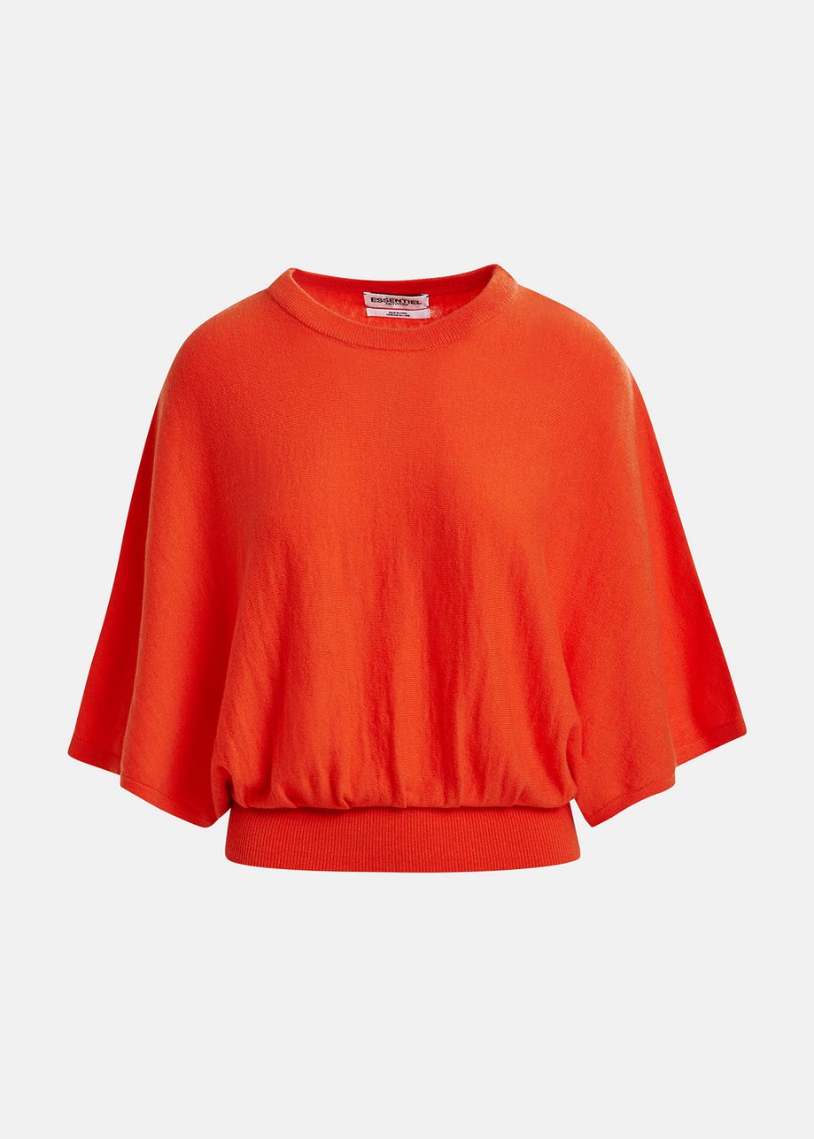 Maglione rosso effetto mantello