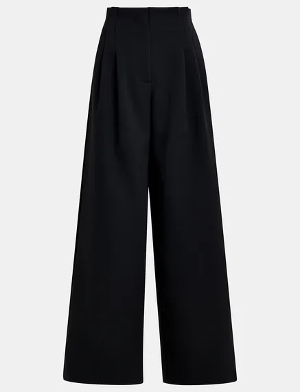 Pantalon noir à jambes larges