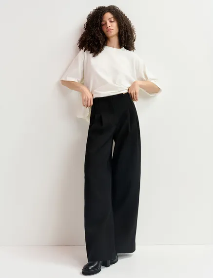 Pantalones con pernera ancha, negro